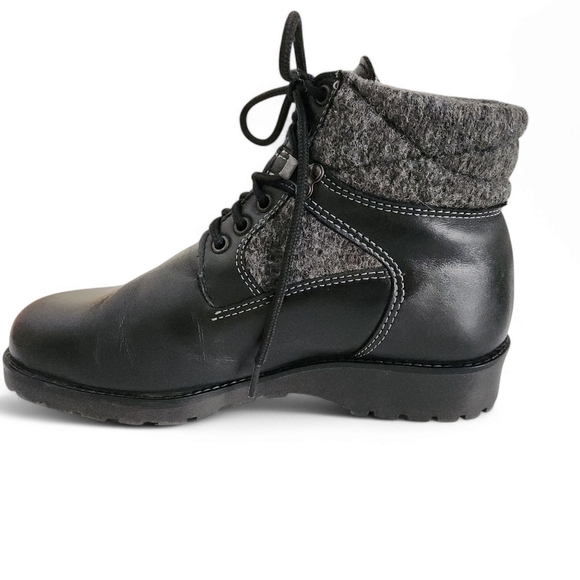 SAUTE-MOUTON winter boots leather made in Canada 100% woven wool lining size 39 - Picture 4 of 13